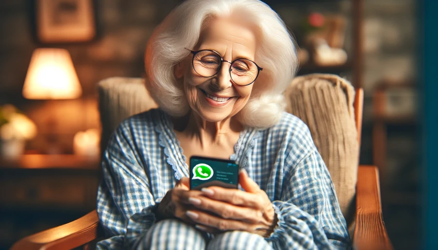 illustratie bij blog: Blijf verbonden: WhatsApp voor senioren als brug tussen generaties