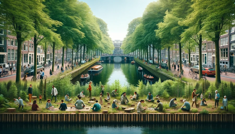 illustratie bij blog: Bosbadderen voor gevorderden: ontdek de natuurparels van Amsterdam